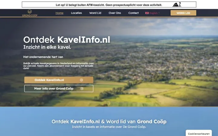 Homepage van De Grond Coöp
