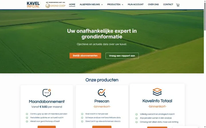 Homepage van Kavelinfo